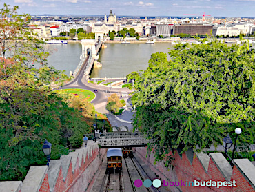 Vue depuis le funiculaire du château de Buda